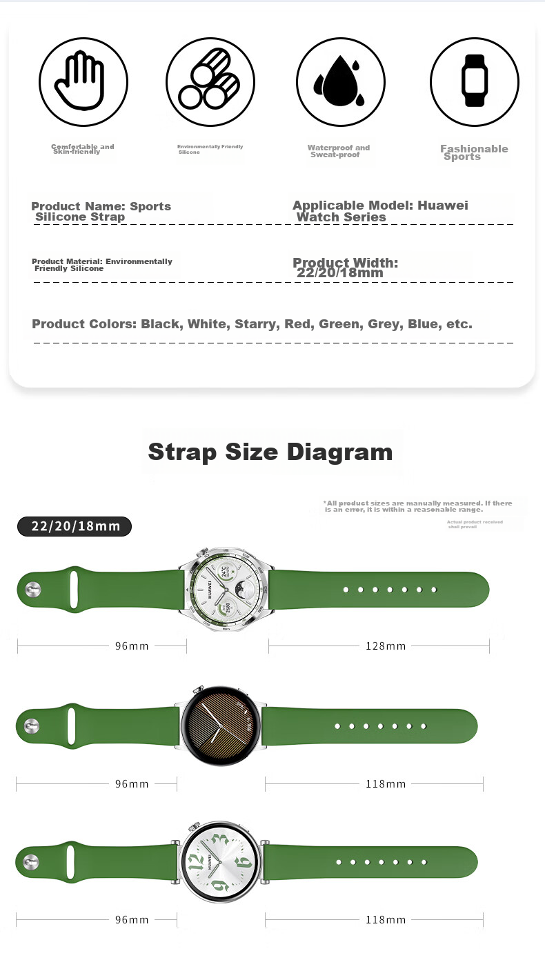 Weiqiantu Compatible with Huawei GT7/GT6/GT5/Pro Watch Bands, Watch6/Pro/watch5/watch4pro Watch Straps, Sports Silicone GT4/GT3/buds2 for Men And Wome 2