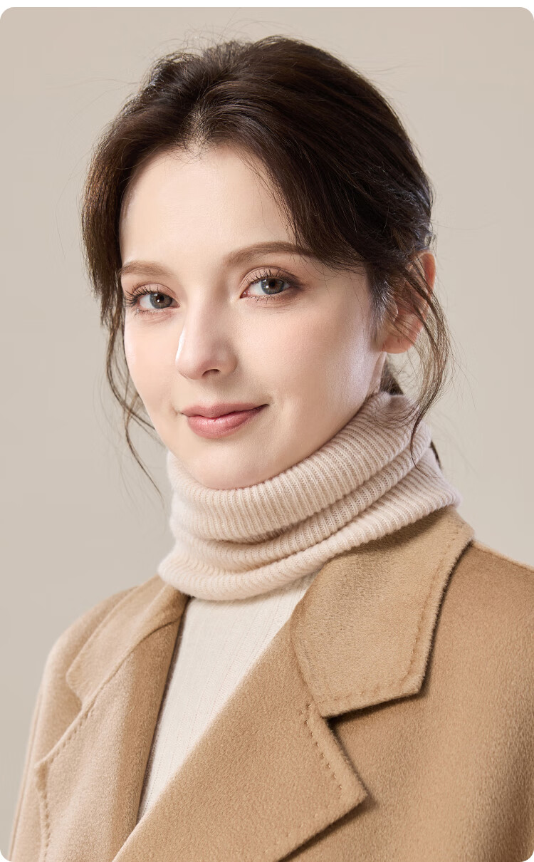 JIUMU Cashmere Warm Neck Gaiter for Women, Autumn And Winter Thickened Cold-Proof Neck Protector, Women's Neck Warmer, Winter Wool Scarf for Wome 11