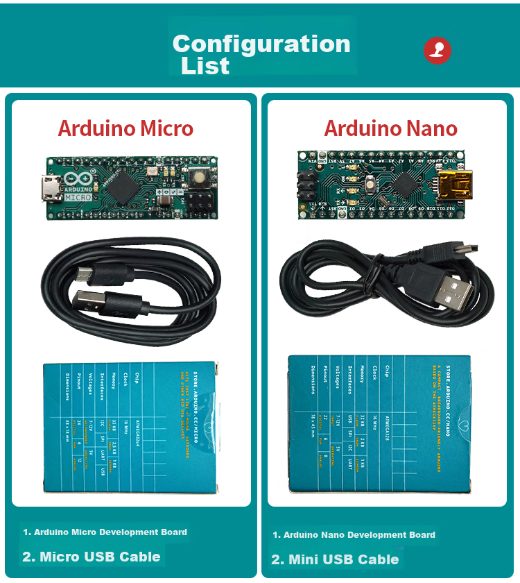 DiuShitou Compatible Arduino Nano Microcontroller AVR Beginner Development Board ATmega328 Chip Main Control Board Unassembled Pin Header Mini-B Interface 7