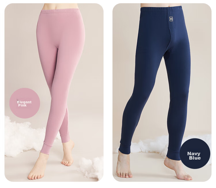 Hodo Women's Pure Cotton Thermal Underwear, Comfortable Soft Elastic Breathable Single Autumn Pants, Cherry Blossom Pink 20