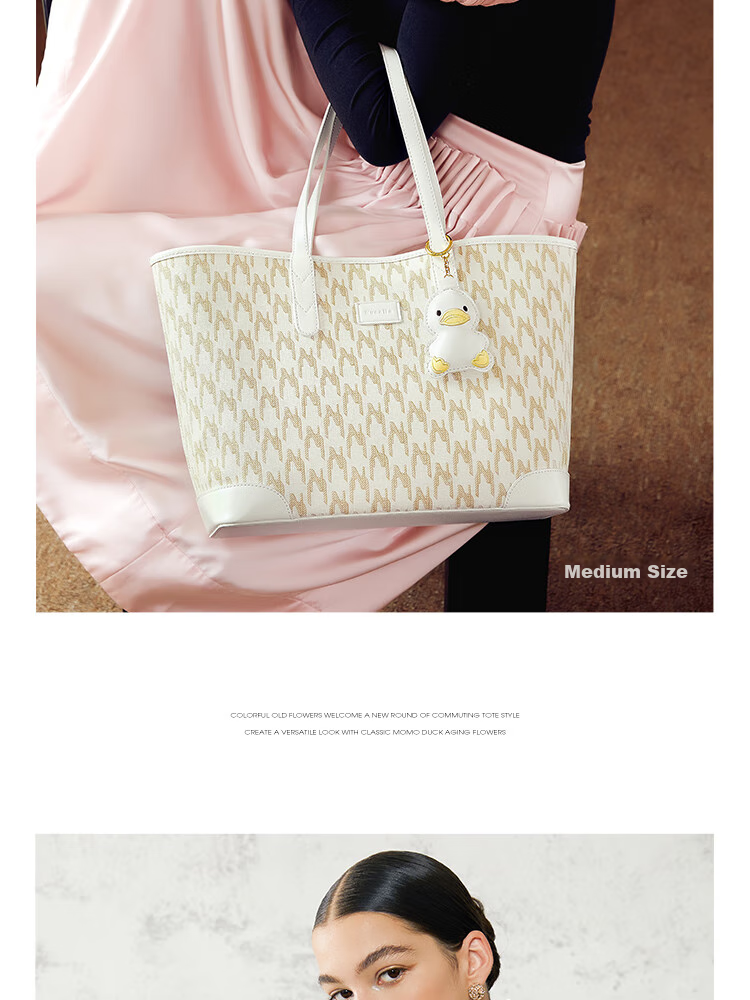 NUCELLE Women's Handbag 2026, Light Luxury Niche Duck Tote Bag, Large Capacity, Commuter Shoulder Bag for College Students, Gift for Wome 24