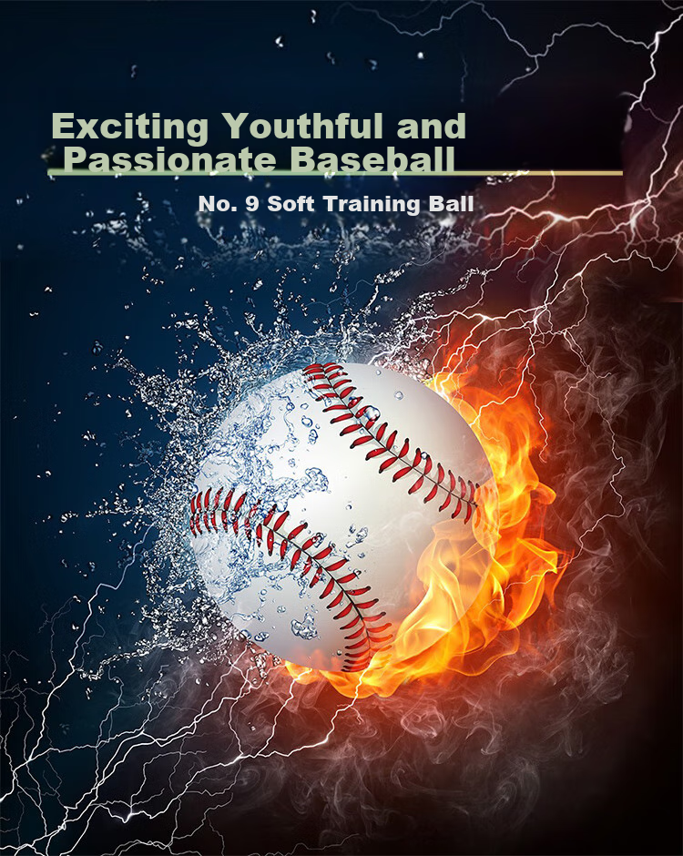 INVUI No. 9 Hard Baseball Training Ball, Solid Soft-Filled Batting Ball for Youth, Children And Adults, 4-Pack 2