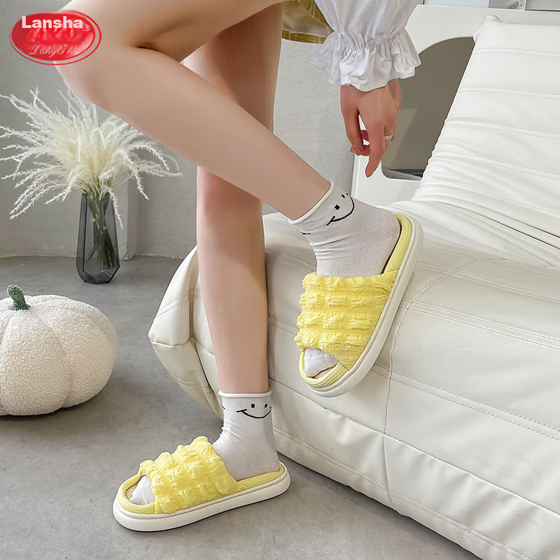 Langsha Linen Slippers for Women, Outdoor Wear, Internet Celebrity Style, 2023 Home Thick-Soled Versatile Non-Slip Cute Household Cotton And Linen Slippers for Wome 12
