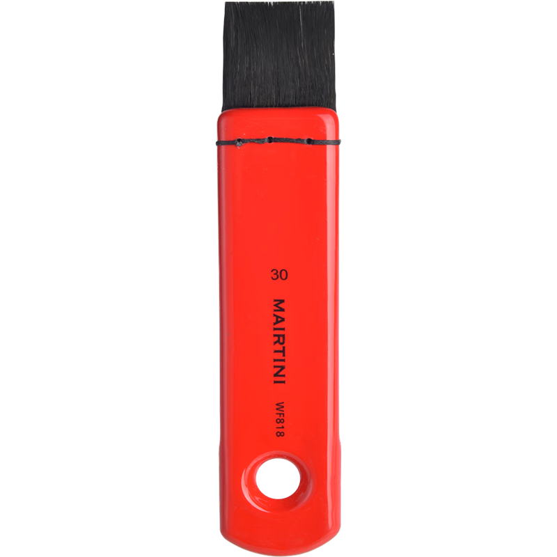 MAIRTINI Watercolor Brush Short Handle Flat Brush Squirrel Hair Brush Acrylic Oil Painting Universal Fan Brush Small Brush 30mm Red WF818-03
