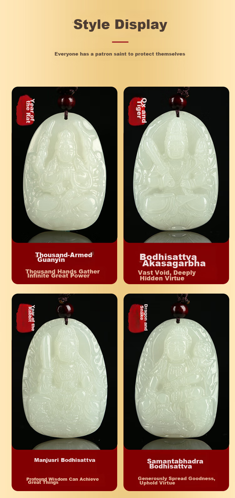 Phoenisess Jewelry, Hetian Jade Twelve Zodiac Rooster Zodiac Buddha Pendant, Unmoving Bodhisattva Jade Pendant, Men's And Women's Styles, Mid-Autumn Festival Gift 4