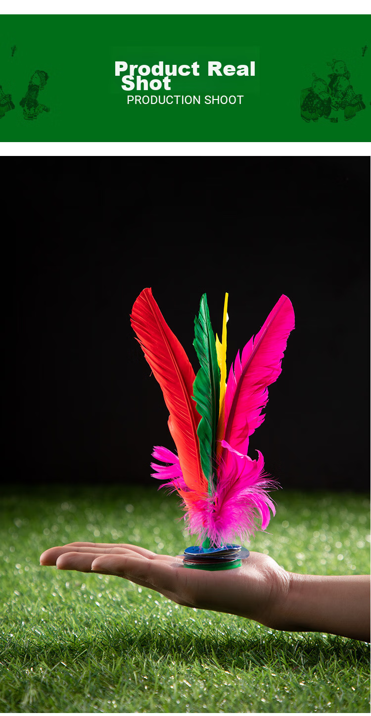 Duweike Large Goose Feather Shuttlecock, Colorful Competition Shuttlecock with Tendon Bottom And Flower Key, Children's Shuttlecock, Pack of 15 8