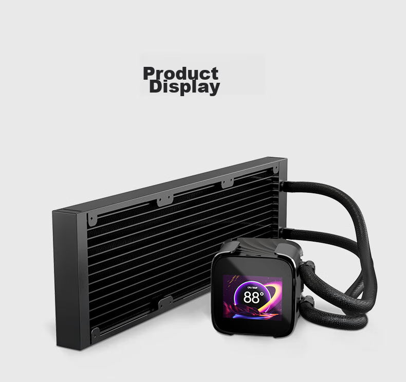 Golden Field PRISTINE VISION LIQUID 360 All-in-One CPU Liquid Cooler with 3.95-inch Magnetic LCD Control Screen, Custom Animations, Ceramic Bearings 12