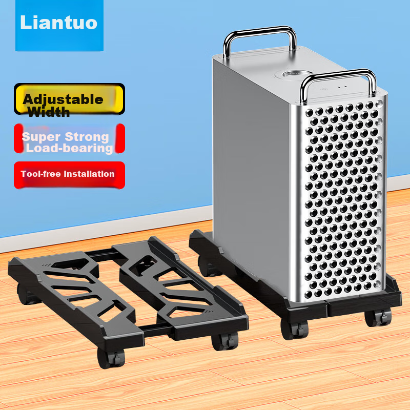 LinkStone Desktop Computer Case Stand, Movable Case Bracket Base, Storage Rack Tray for Computer Case, Universal Wheels with Lock And Brake, Adjustable Size, Easy Installatio