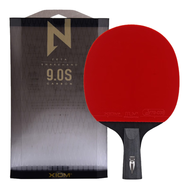 XIOM Table Tennis Racket Straight Handle Single Piece 9-Star Carbon Fiber Racket Double-Sided Reverse Rubber ZETA 9.0S
