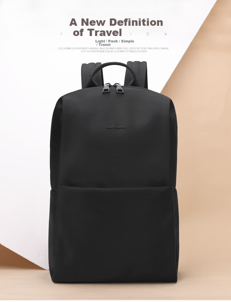 ELLE HOMME Men's Backpack, Fashionable Large Capacity Backpack, 14-Inch Laptop Bag, Lightweight Nylon Fabric, 08760 Black 4