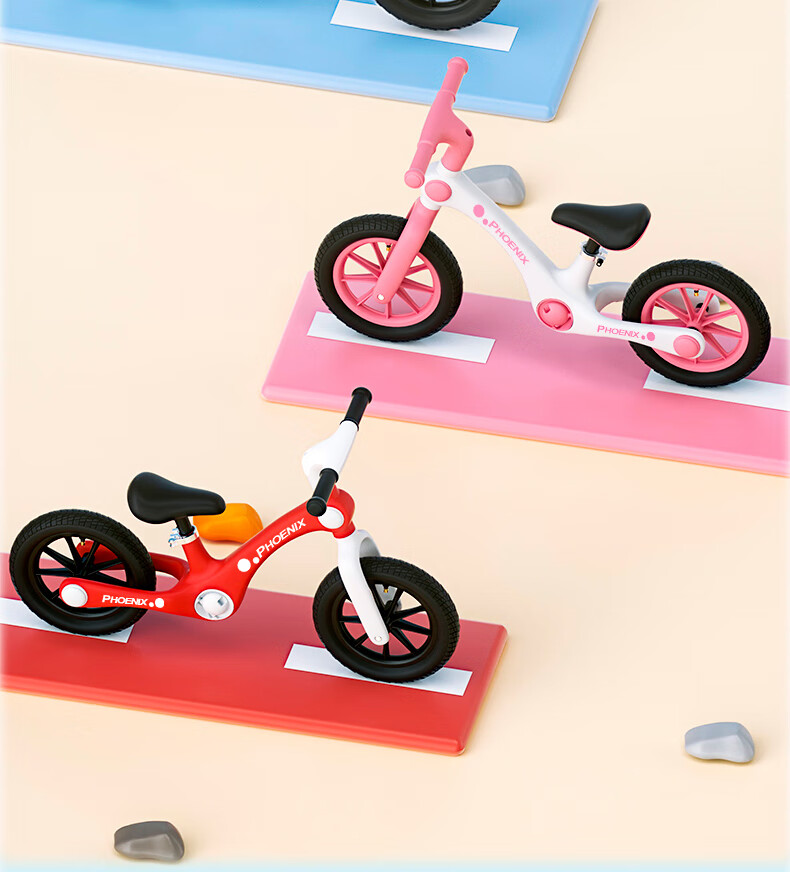 Phoenix Children's Balance Bike for Ages 2-6, Toddler Walker, Kids' Balance Bicycle, Pink 12-Inch + Gift Pack 17