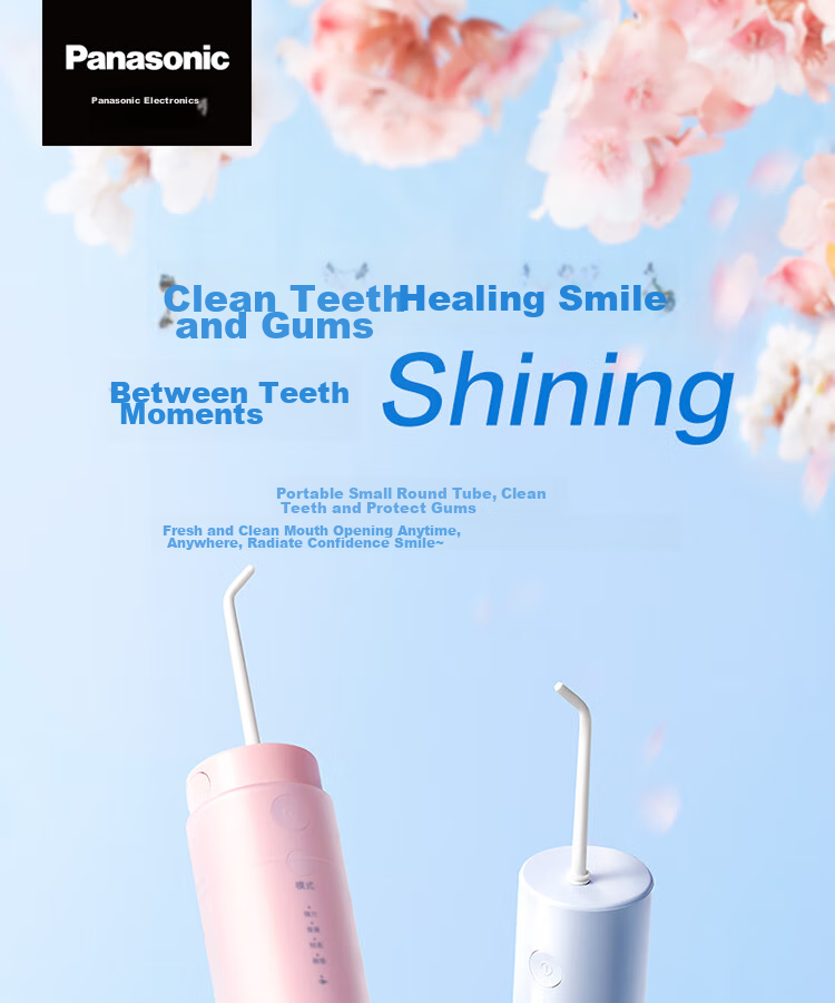 Panasonic Dental Irrigator, Small Round Tube, Extendable And Portable, for Adults And Children, Water Flosser, Tooth Cleaner, Orthodontic Device, Practical Gift for Men And Women, DJ33 Pink 2