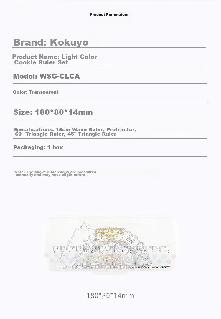 KOKUYO Triangle Ruler Set for Exams, Drawing And Measurement, Student Stationery Ruler, Transparent Grid Type, 2-Piece Set, GY-GBA210 3