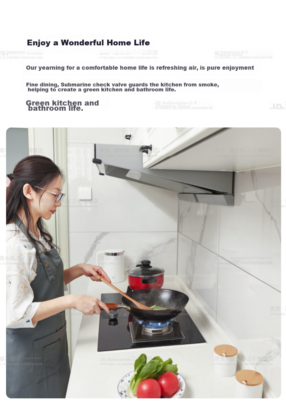 Submarine Kitchen And Bathroom Check Valve Classic Anti-Odor Valve Exhaust Fan Backflow Prevention Valve Smoke Protection, One Kitchen Two Bathrooms Set 20
