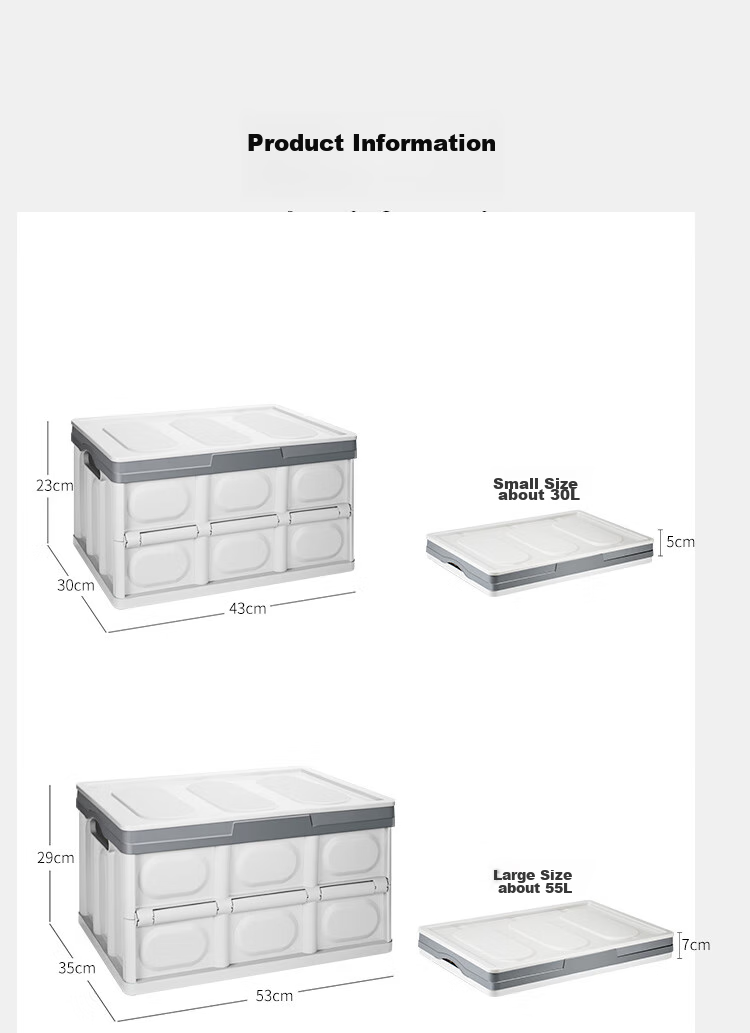YUECAR Trunk Storage Box Car Storage Organizer Foldable Oxford Cloth 63L + Waterproof Bag 7