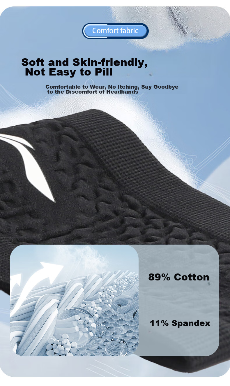 Li-Ning Sports Headband for Women, Sweat-Absorbing Forehead Band for Men, Running Sweat-Guiding Band, Antiperspirant Headband, Hair Tie, Head Wrap 10
