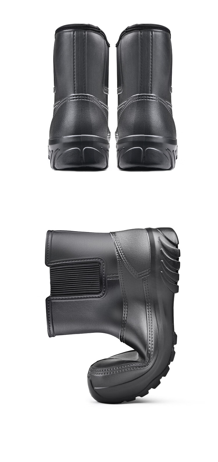 Chudun Non-Slip Shoes, Snow Boots, Rain Boots, Waterproof, Non-Slip, Oil-Resistant, EVA Water Shoes, Work Shoes, Black, Size 39/40 16