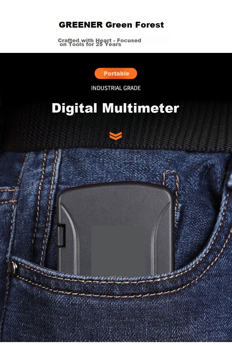 GREENER Multimeter, Digital High-Precision Fully Automatic Intelligent Small Portable Mini Repair Electrician Meter Capacitance Meter 2