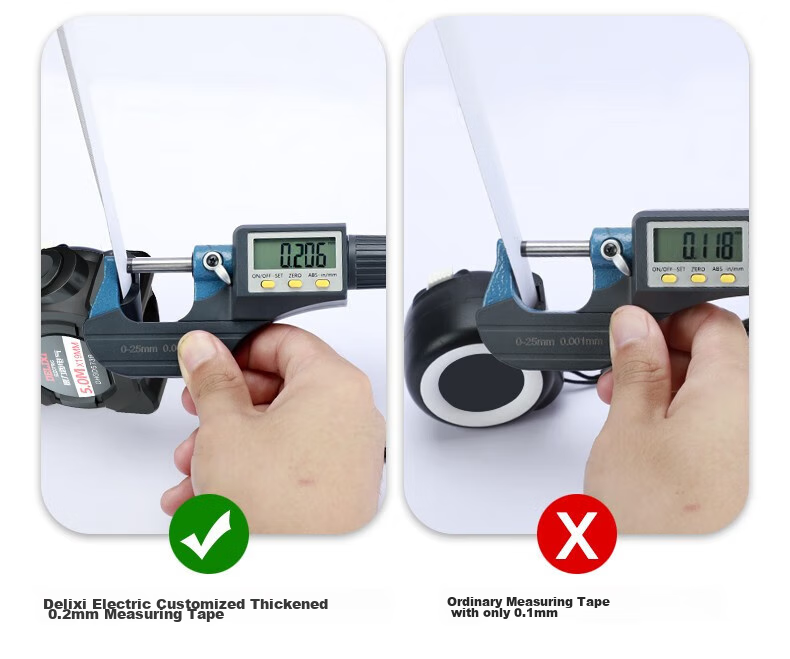 DELIXI ELECTRIC Steel Tape Measure, Household Wear-Resistant Drop-Proof High-Precision Self-Locking Ruler, Carpentry Ruler for Renovation Measurement, Steel Tape Measure 5*19 4