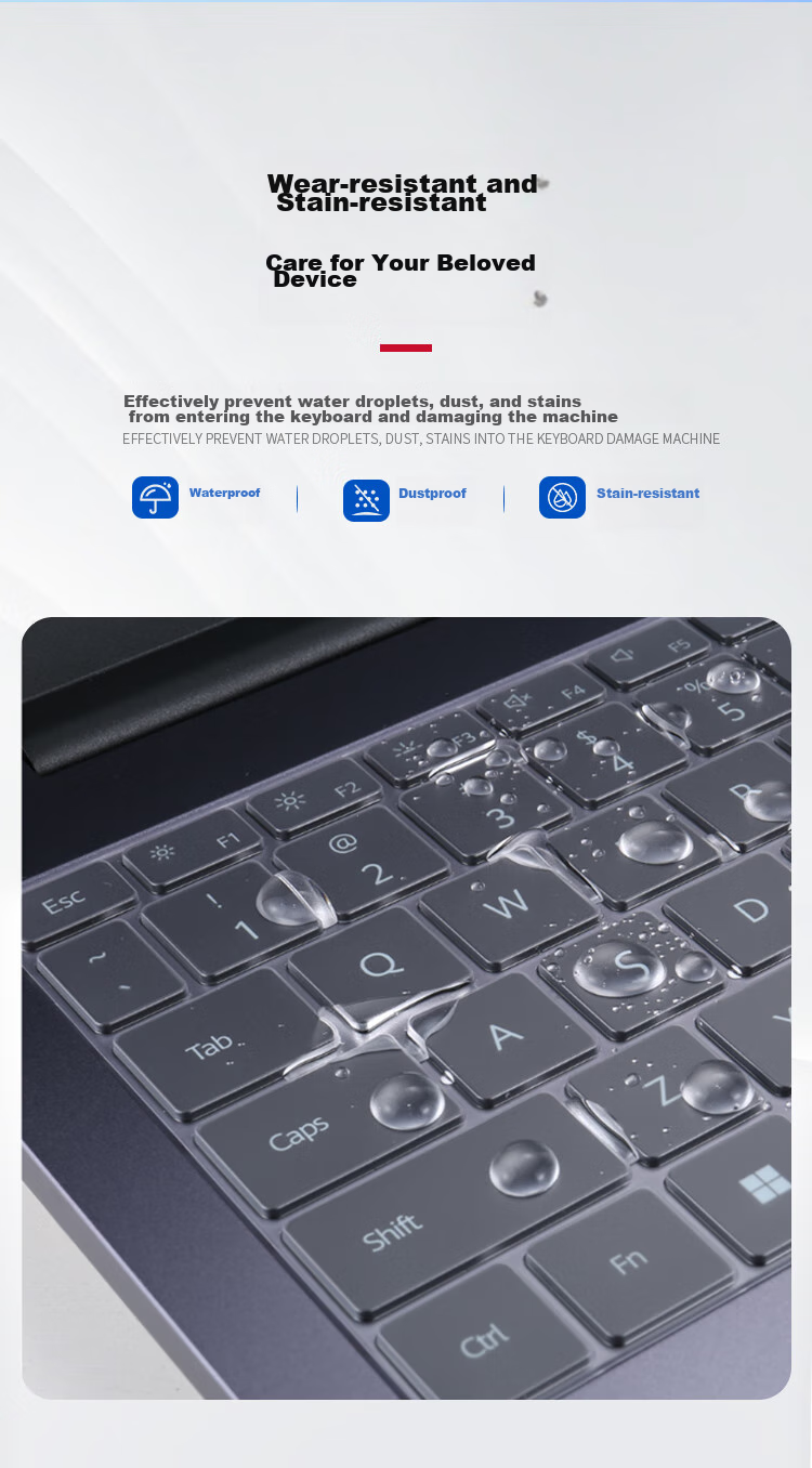 JPLAYER Keyboard Protector for Huawei MateBook 14/D15 2023/22 Models And Matebook 16 21 Models, Laptop Protective Film, High Transparency Ultra-Thin Invisible Sticker 4