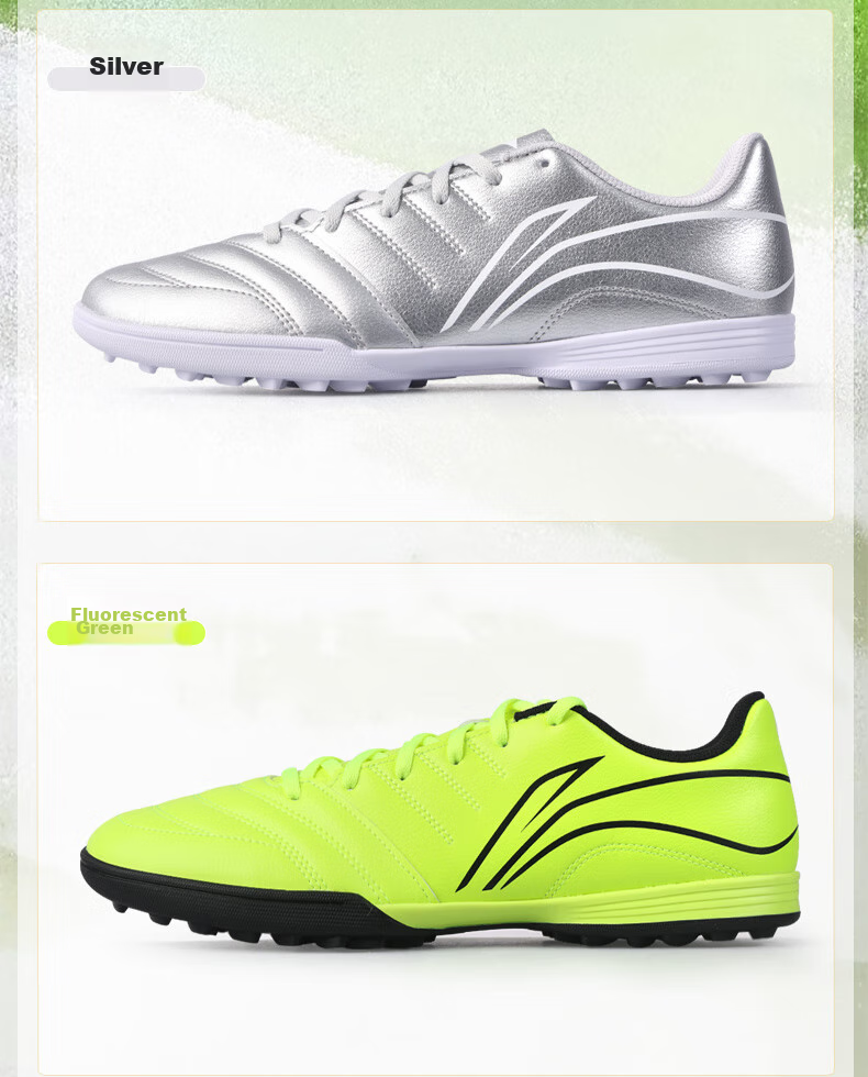 Li-Ning Soccer Shoes for Adults, Men And Women, TF Turf Cleats, Youth And Children's Professional Competition Training Summer Shoes, Non-Slip Cleated Shoes Size 42 17