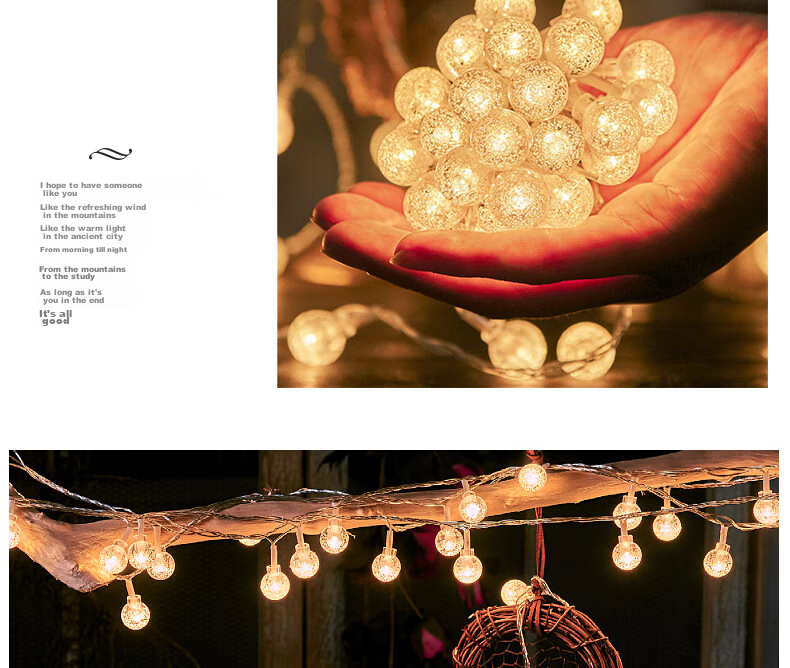 Abaoli LED String Lights Birthday Colorful Flashing Lights for Room Bedroom Dormitory Yard Outdoor Decoration Tent Camping Light Strip 8