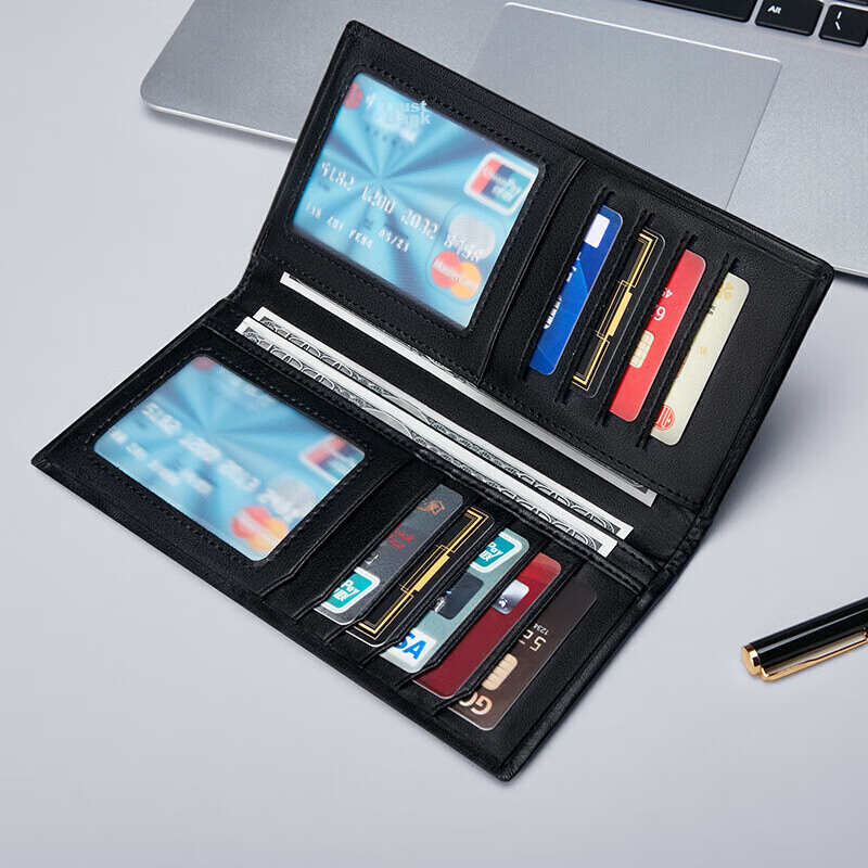 GOLF Men's Wallet, Top-Grain Leather, Long Style, Multiple Card Slots, Slim Casual Leather Wallet, Bill Holder, Gift Box Packaging