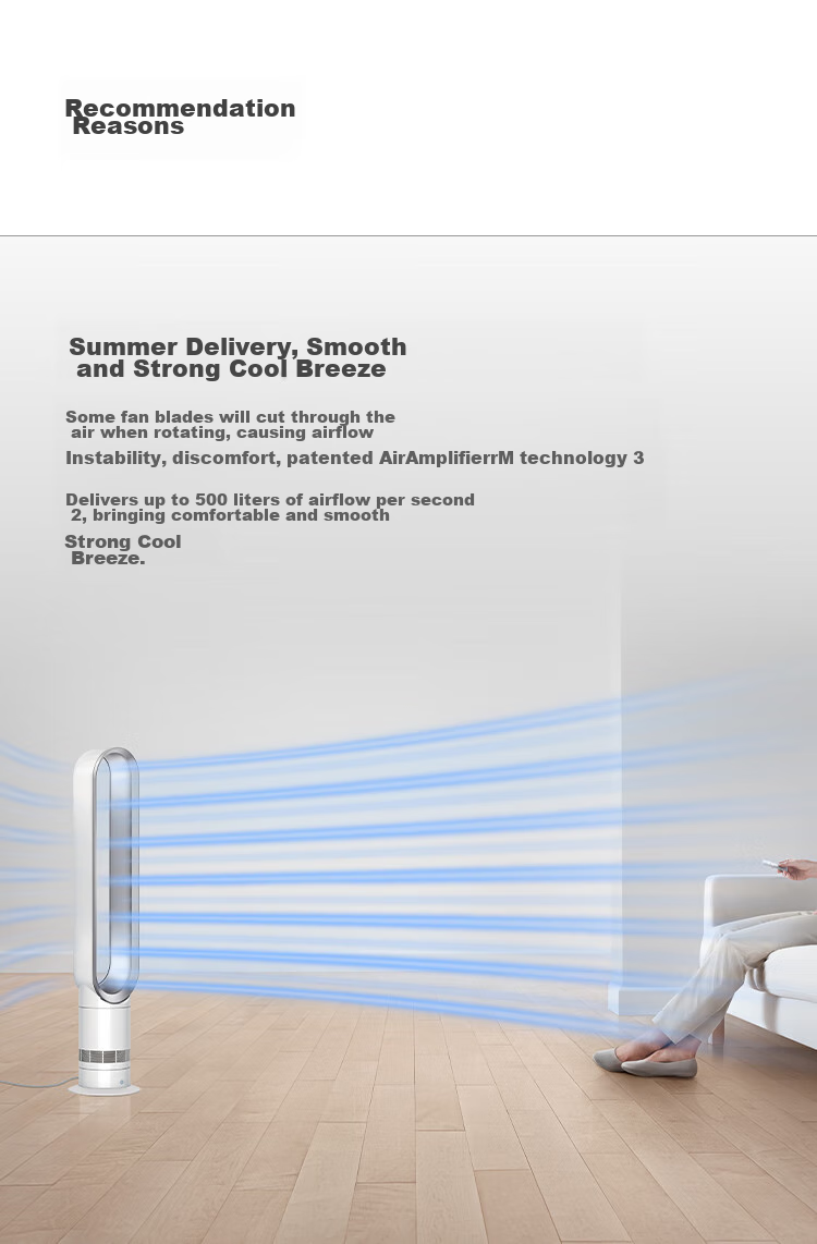 DYSON AM07 Bladeless Fan, Floor Fan, Powerful And Stable Air Flow, Imported Air Circulation Fan, Silver White 3