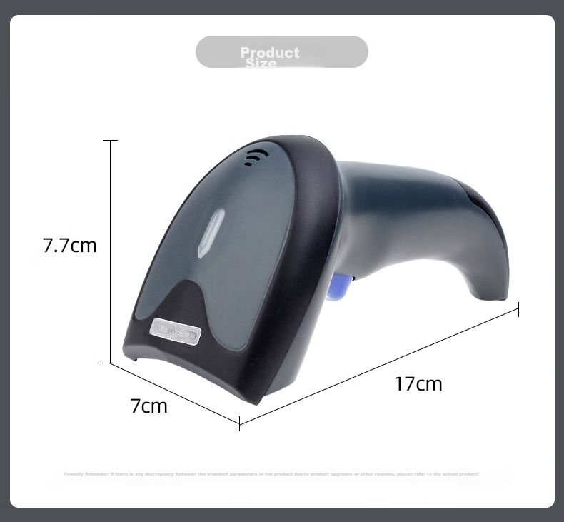 NTEUMM Wireless 1D Barcode Scanner for Warehouse, Express Delivery, Product Barcode, Screen Payment Code Scanner, Supermarket Cashier Barcode Scanner W6 9