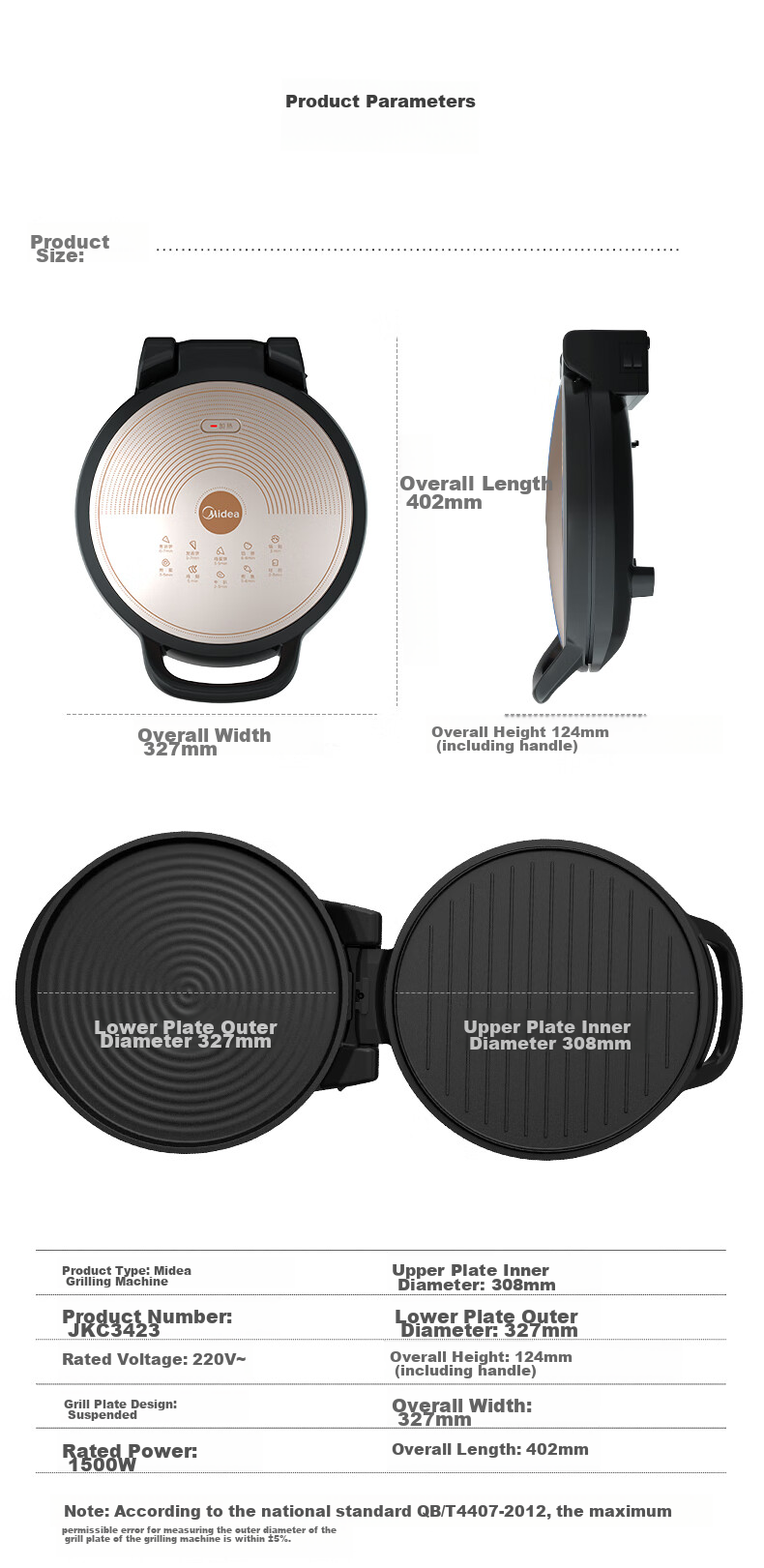 Midea Electric Griddle, 34-Inch Large Size, 1500W Fast Heating, Non-Stick Coating, Baking Tray, Breakfast Maker, Multi-Functional Grill And Roaster, MC-JHN34Q (JKC3423) [ZMD Peace of Mind Series] 11
