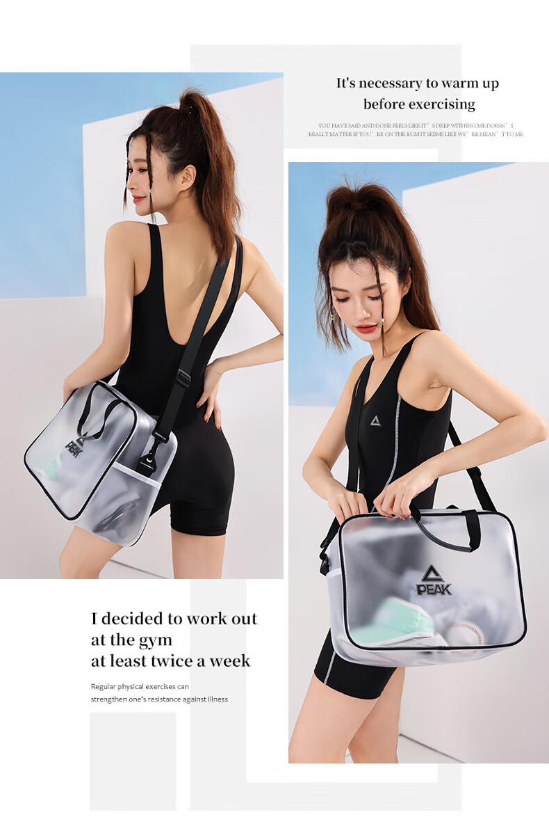 PEAK Swimming Bag with Dry And Wet Separation, Large Capacity Double-Layer Storage Swim Bag, Waterproof Bag in Black And Gray 9
