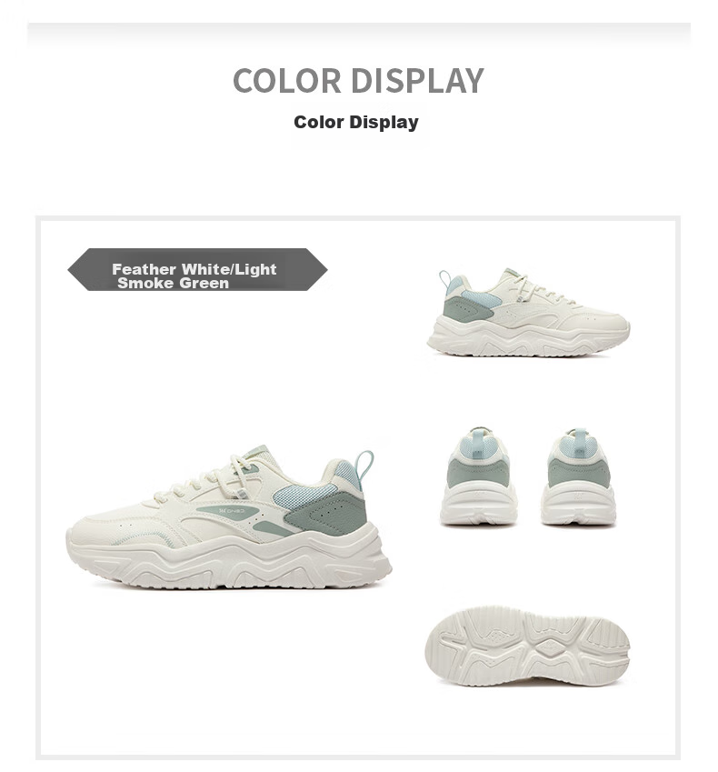 361° Women's Sports Shoes, Spring And Summer Mesh Thick-Soled Heightening Casual Commuter Dad Running Shoes for Women, 682426763F-1 78
