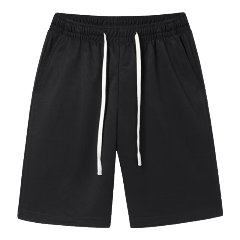 GENIOLAMODE Men's Shorts, Ice Silk Thin Style, Solid Color Basic Loose Casual Summer Pants, Versatile Trendy Brand Knee-Length Shorts for Me