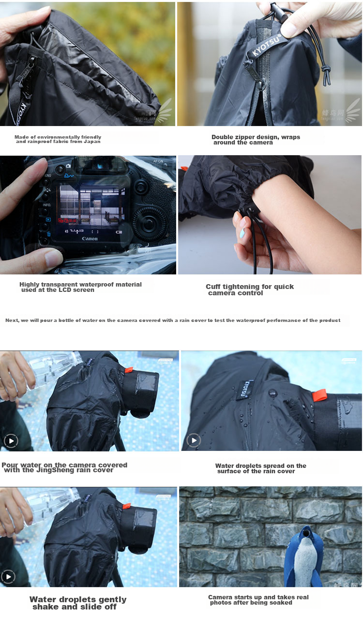 KYOTSU Professional DSLR Camera Flagship Model, Rain Cover with Removable Eyepiece, Black, Suitable for Lenses 70-200 80-200 100-400 150-500mm And Other Telephoto Lenses 9