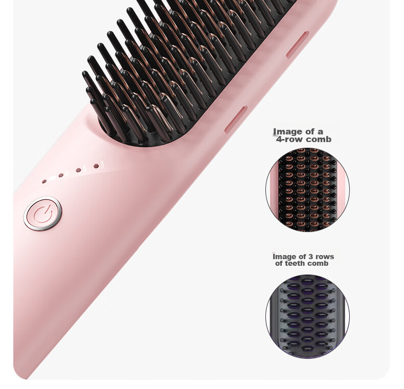 TSUYAGLA Sixth Generation Detachable Wireless Straight Hair Brush with 6 Billion Plasma Hair Protection, Non-Damaging Negative Ion Moisturizing, Efficient And Long-Lasting Styling, Girlfriend Birthday Gift T606 Pink 9