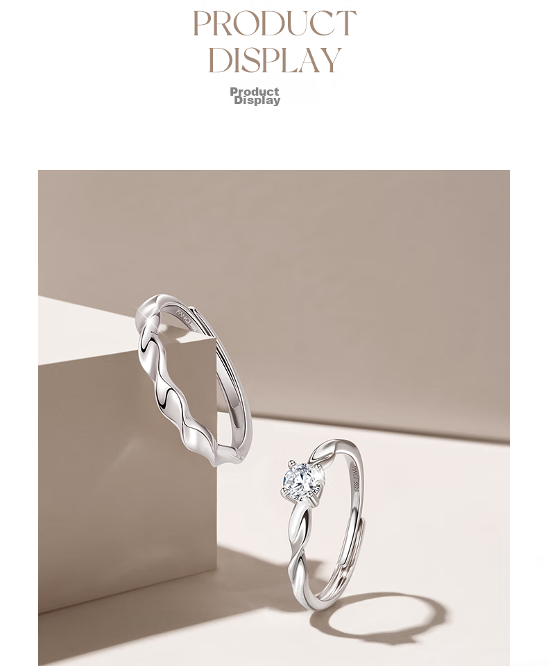 Fanci Shimmering Galaxy Couple's Proposal Engagement Ring Pair Gift Matching Rings Birthday Present for Boyfriend Girlfriend 4