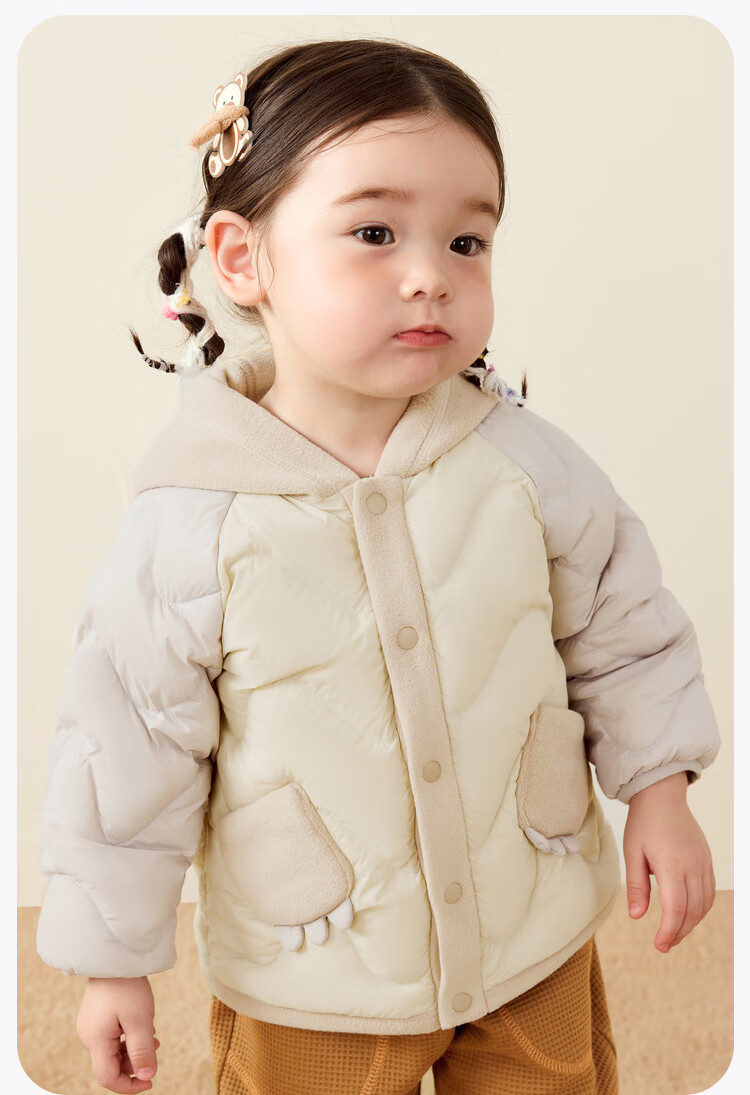 Minibala 【Three-proof】Kids Lightweight Warm Down Jacket Cute Hooded Coat for Boys and Girls 2025 Winter New Arrival 19