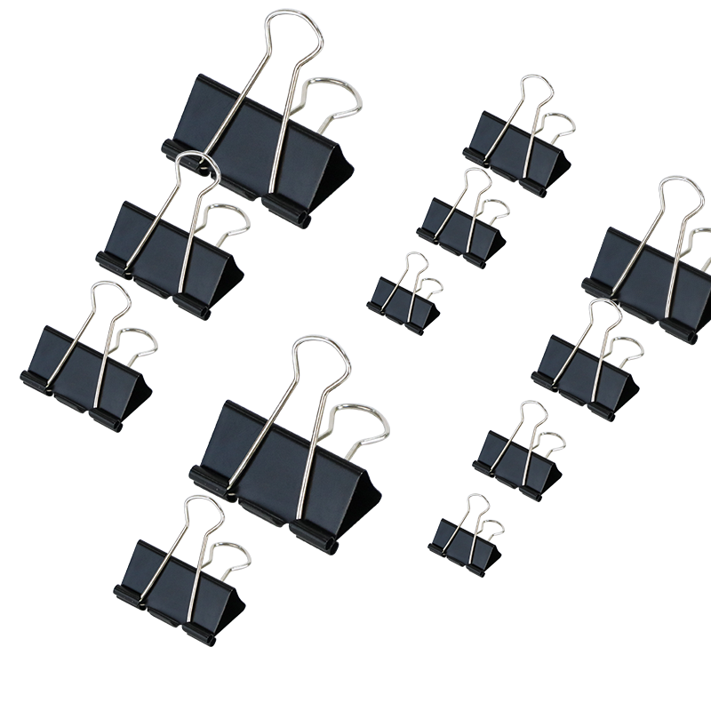 Befon Binder Clips, 12 Pieces, 51mm Extra Large Size, #1 Tail Clip, Black Metal Paper Clips, Office Supplies, File Organizer, A4 Paper Clips, 12 Pieces
