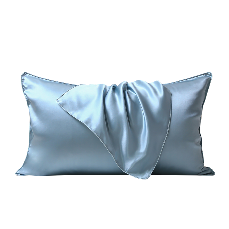 La Torretta Silk Pillowcase, 22cm X 100% Mulberry Silk Pillow Cover, Simple Pillow Core Cover, Smog Blue - Single Pack