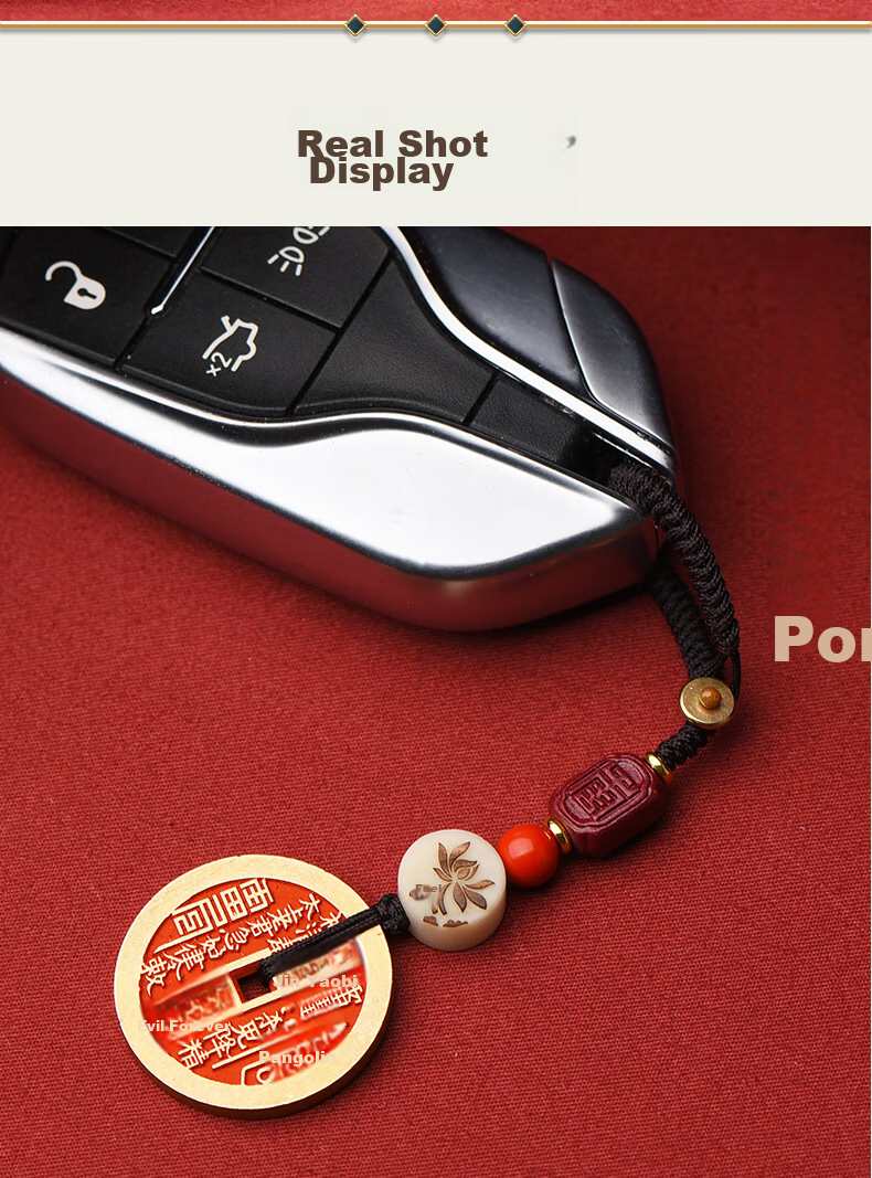 Cilingge Mountain Ghost Coin Pendant Keychain Charm, Cinnabar Amulet, Zodiac Year Gift for Men And Wome 11