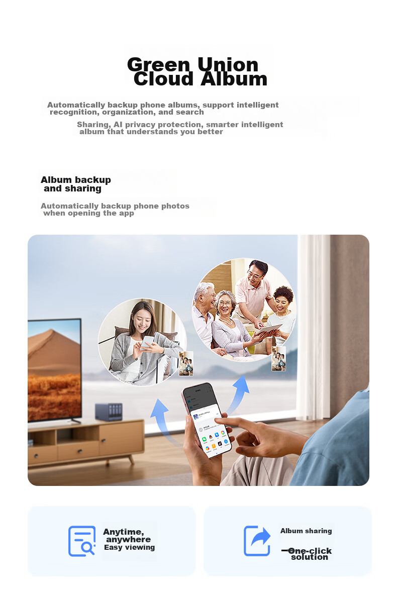 UGREEN Private Cloud DXP4800 Plus, 8GB RAM, Four-Bay 10 Gigabit NAS Network Storage Server, Home Personal Hard Drive, AI Photo Album File Data Backup, Compatible with IPhone 18 24
