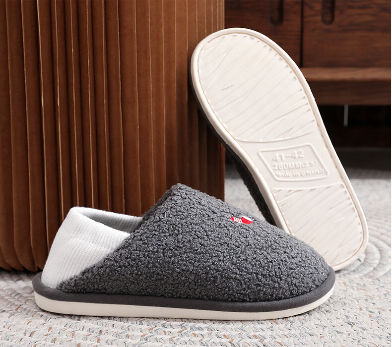 GUOLUOFEI Women's Slippers with Heel, Indoor Home Couple's All-Season Floor Slippers, Two-Way Wear, Postpartum Shoes, Gray, Size 41-42 11
