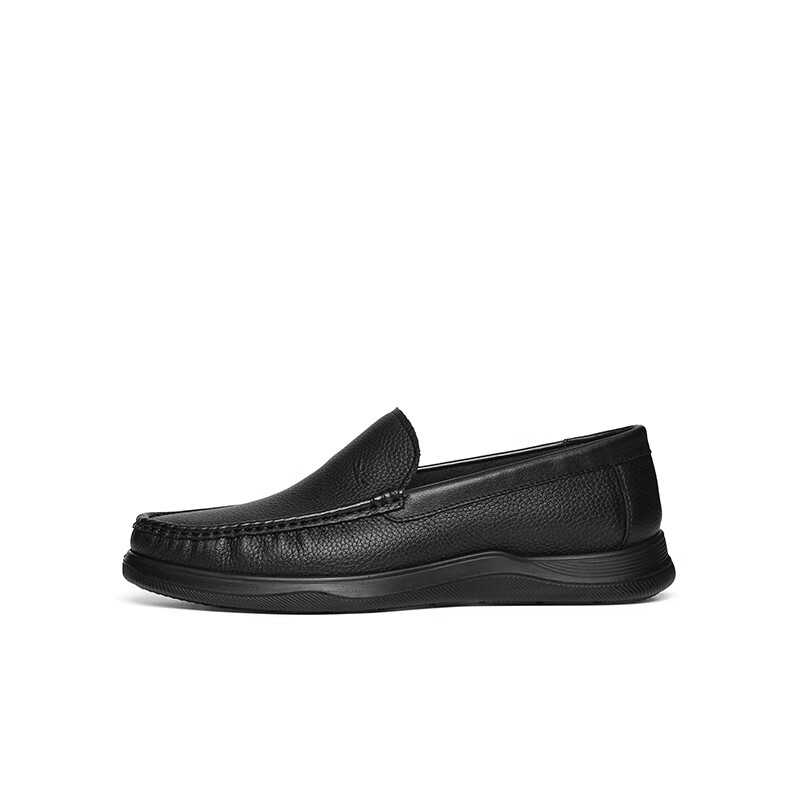 RED DRAGONFLY Casual Leather Shoes, Spring Men's Shoes, Sheepskin Slip-On, Middle-Aged Soft-Soled Dad Shoes WLA15016, Black, Size 41