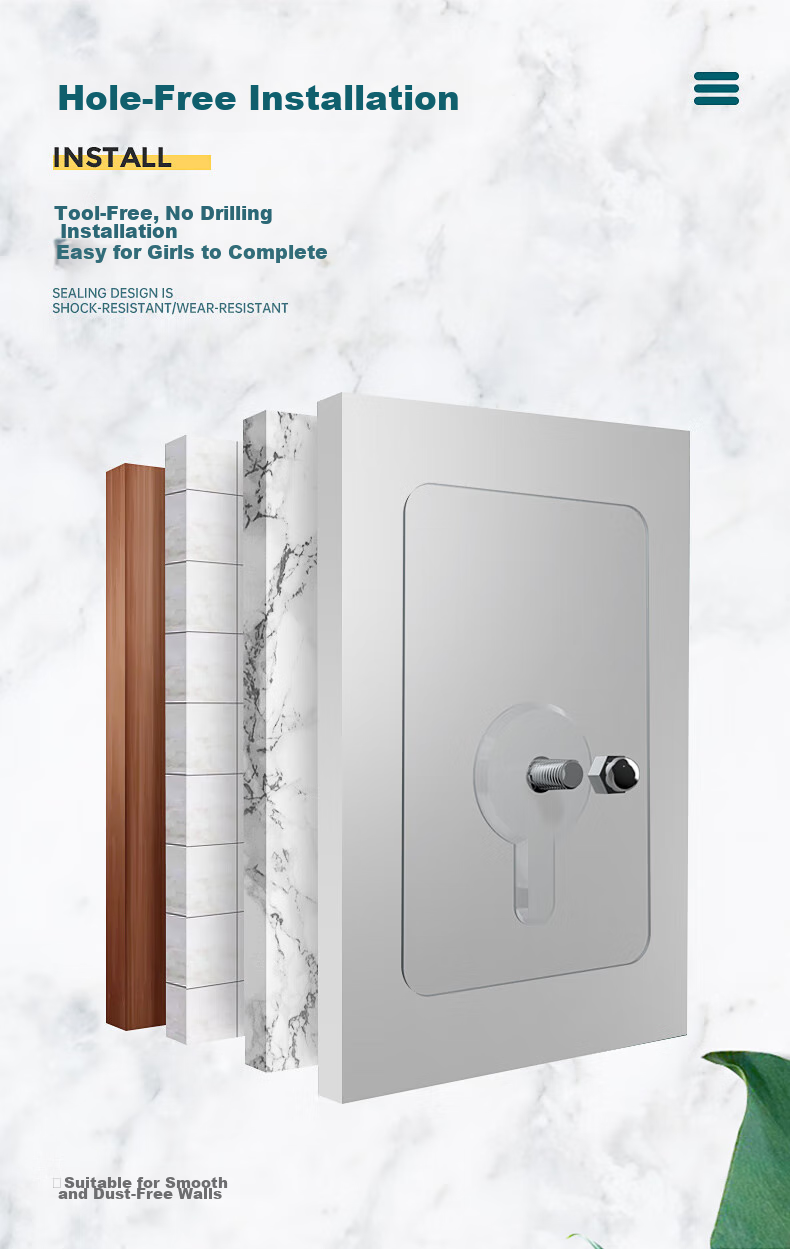 MODUN 5826 White Hotel Bathroom Large Roll Paper Box Wall-Mounted Large Dispenser Box Toilet No-Drilling Tissue Box 9
