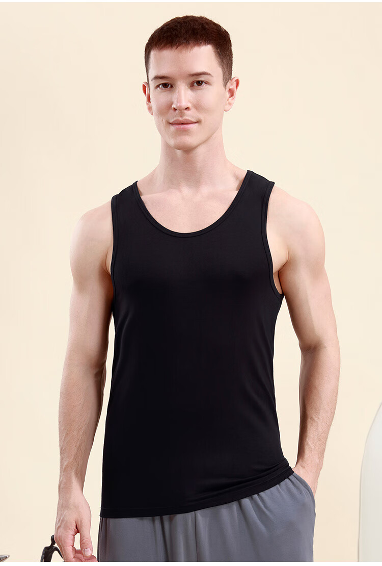 CHERISH LIFE Men's Tank Top Undershirt Sleeveless Vest, Elastic Breathable Undershirt for Athletic Performance 16