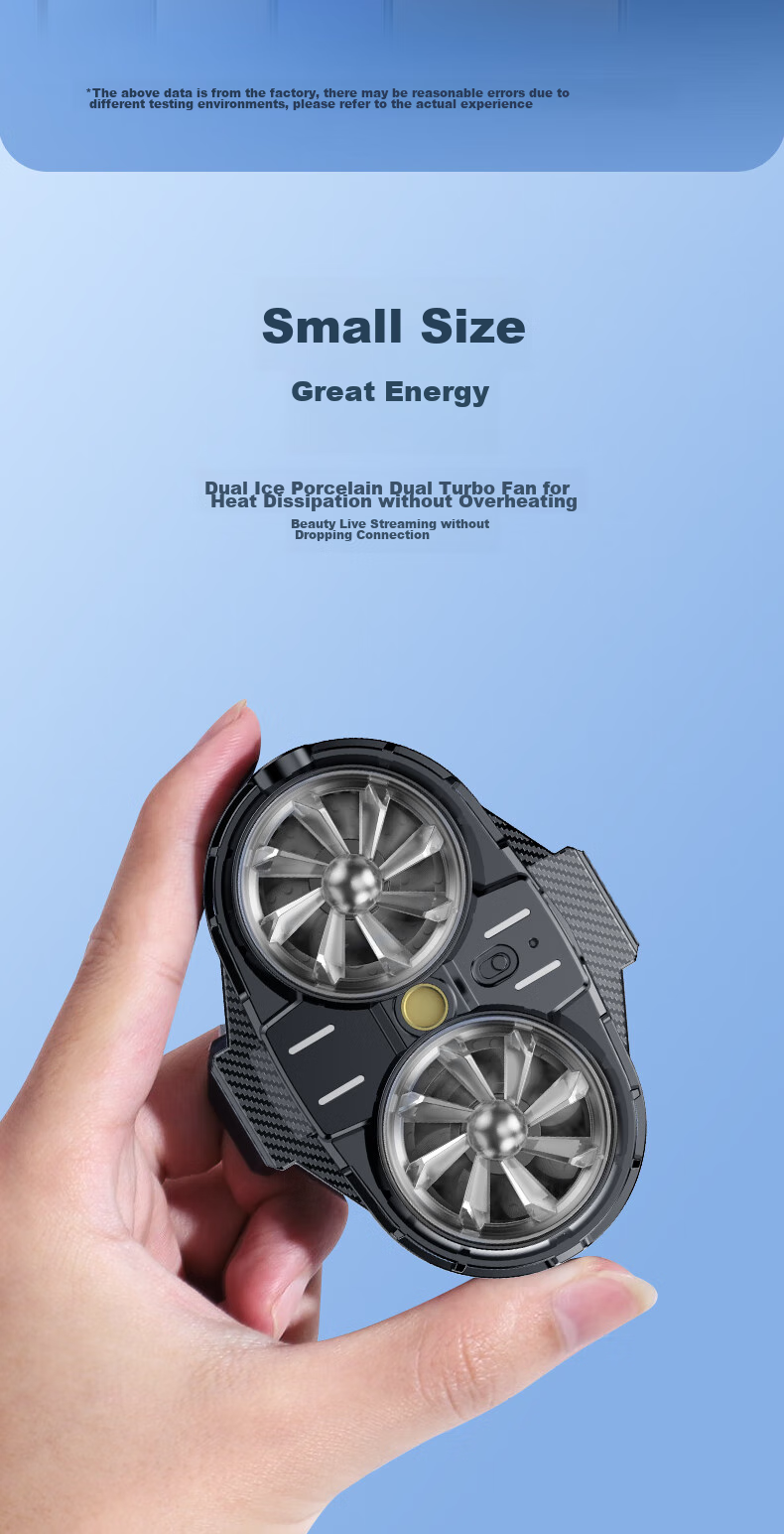 CangHua [Dual-Core Cooling | Live Streaming Special] Phone Cooling Pad Semiconductor Heat Dissipation Back Clip for PUBG Mobile, Peace Elite, Honor of Kings, Suitable for Apple, Huawei, Black Shark 17