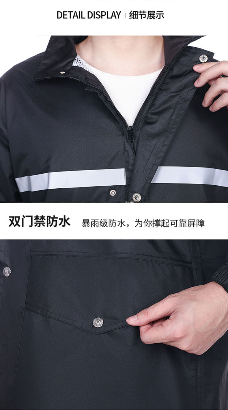 Dipuer Raincoat for Food Delivery Riders, Heavy-Duty Electric Bike Adult Two-Piece Raincoat, Motorcycle Suit for Men And Wome 10