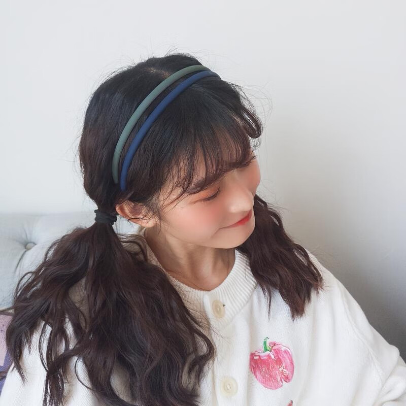 Xiangwan Headband Set of 4, Simple Thin Edge Frosted Headband, Morandi Color Non-Slip Face Washing Headband, Outdoor Headband, Mid-Autumn Festival Gift 5