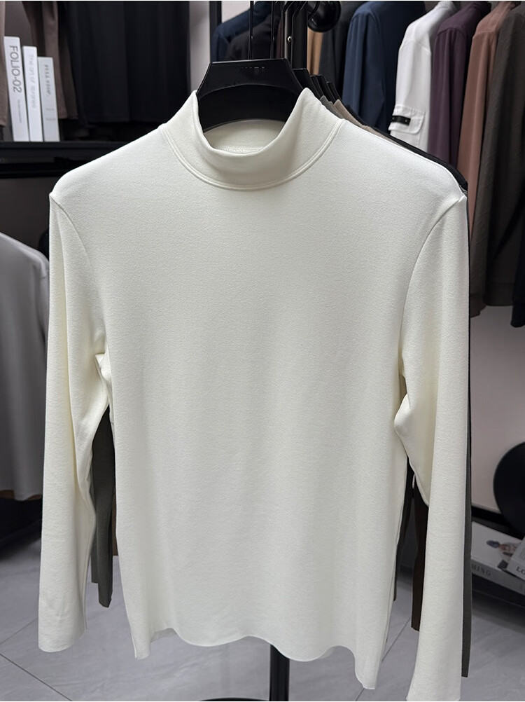 Caramella Men's Thermal Top Men's German Velvet Autumn Winter Half High Collar Inner Wear 2025 New Thickened Long Sleeve T-Shirt Base Shirt Men 1