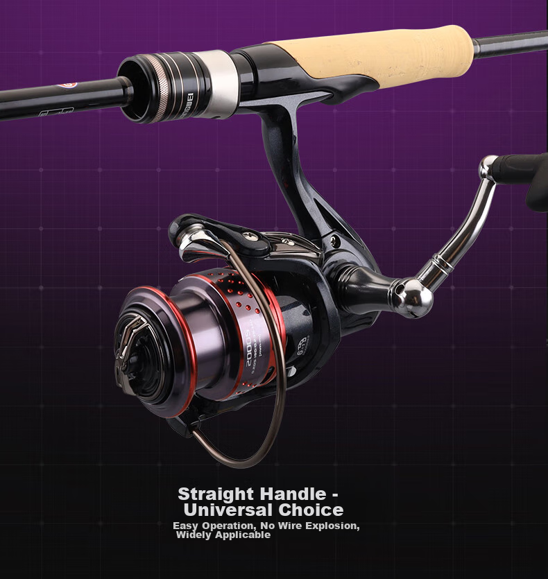 GW Xiaolang Lure Rod Straight Handle 2.1 Meters ML Action Spinning Reel Fuji A Ring Bait Rod Mandarin Fish Topmouth Culter Lure Rod Set 15